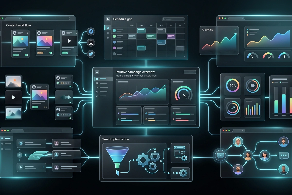 Dark graphic with star, mobile, growth chart and desktop icons representing root-cause technical SEO diagnosis
