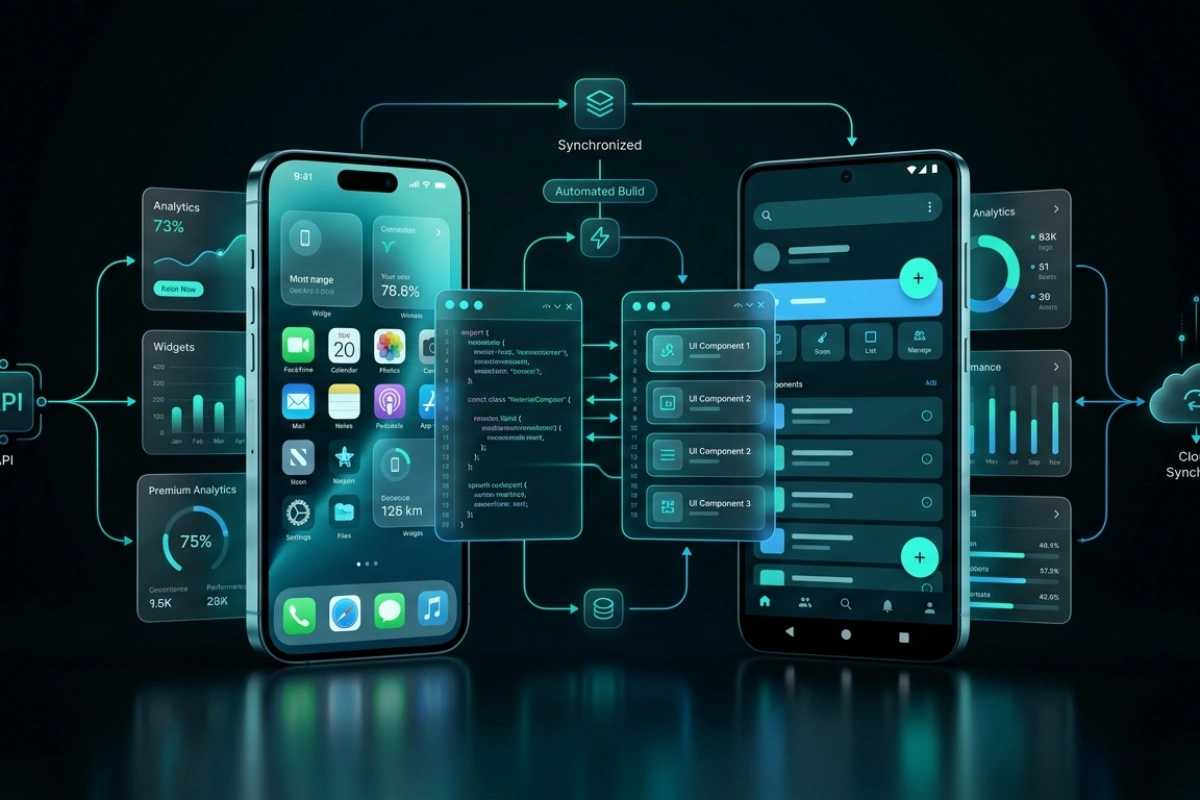 Connected smartphone interface flows for mobile app development