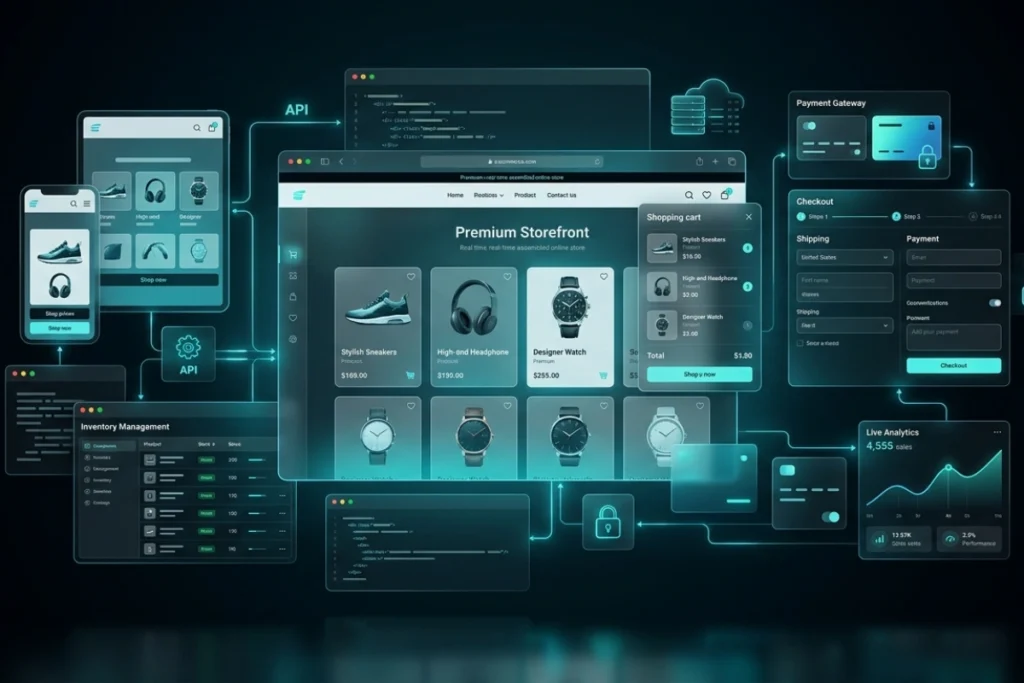 Front-end digital storefront wireframe templates