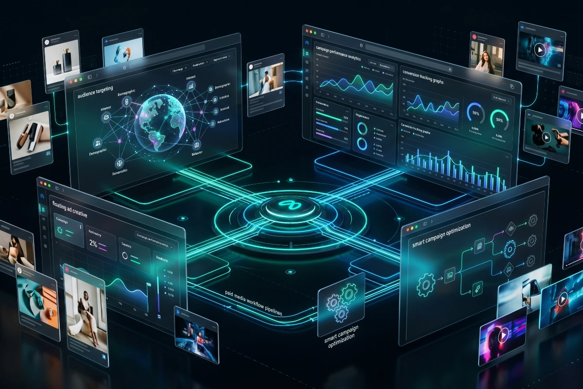 Global command center running marketing campaigns for Google and Meta Ads
