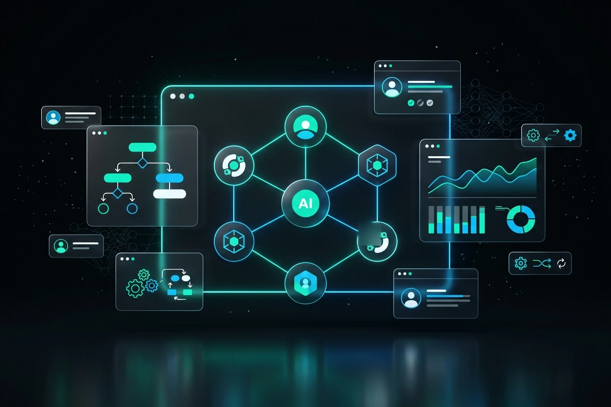 Dark graphic with star, mobile, growth chart and desktop icons representing root-cause technical SEO diagnosis