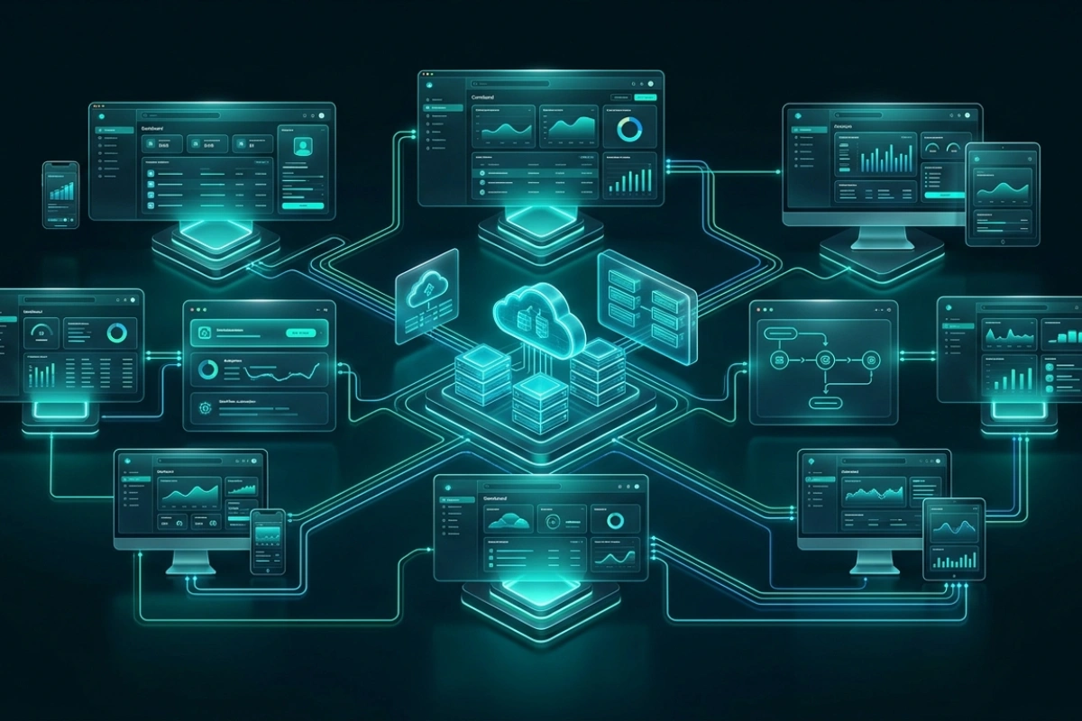 Dark graphic with map, chat, globe and analytics icons representing a solid technical SEO foundation