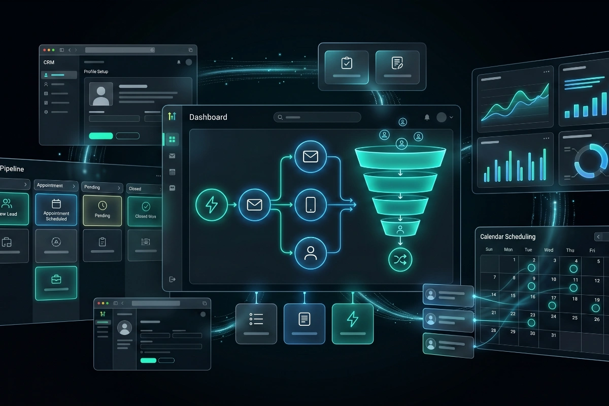 Dark graphic with star, mobile, growth chart and desktop icons representing root-cause technical SEO diagnosis