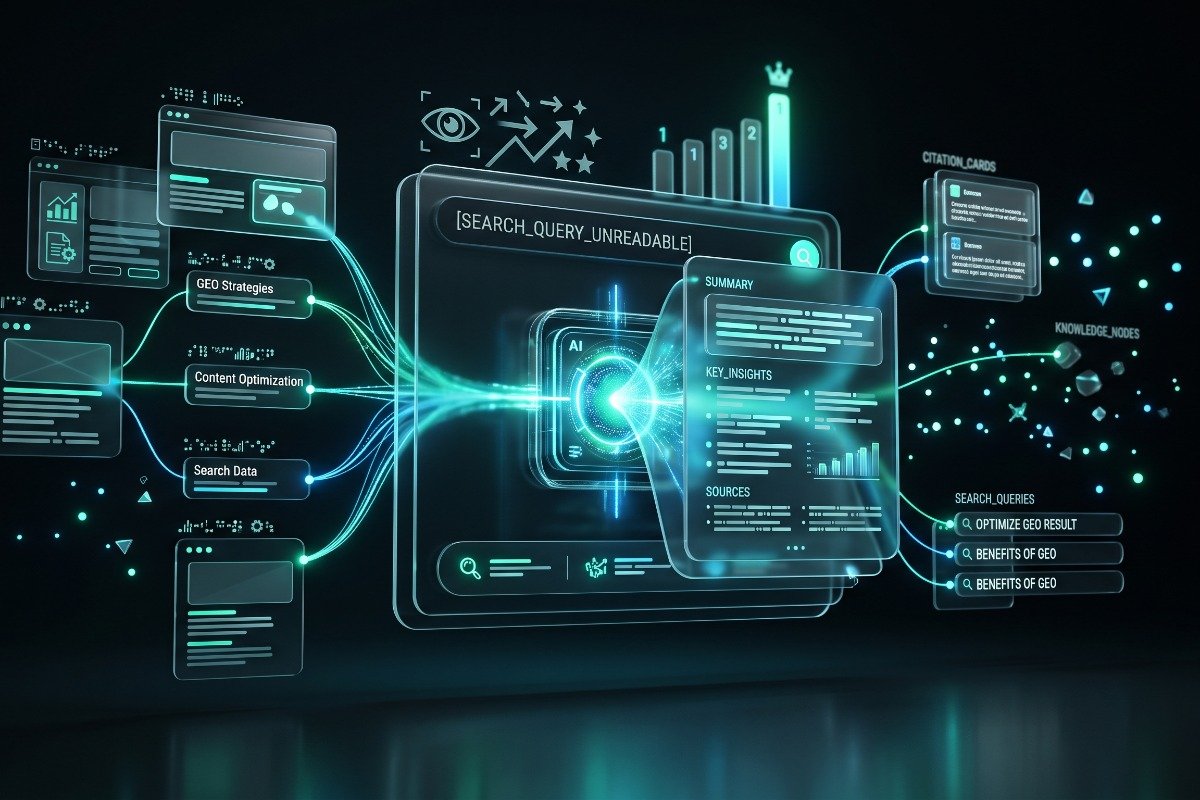 Dark graphic with map, chat, globe and analytics icons representing a solid technical SEO foundation