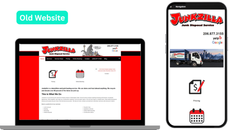 Junkzilla Inc old website before the redesign