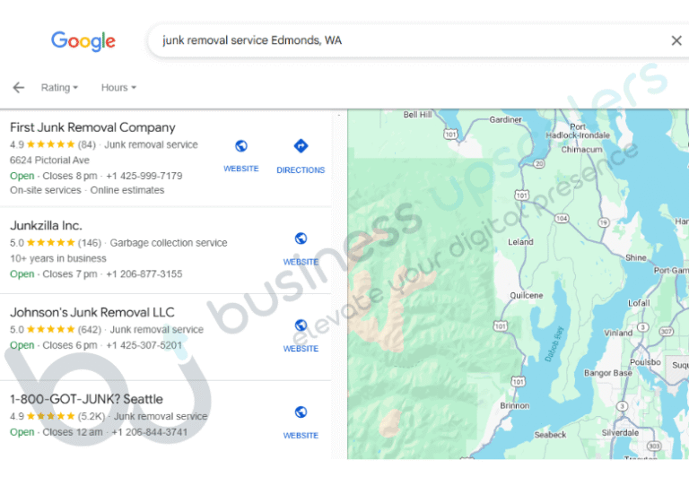 Junkzilla Google Maps ranking in Edmonds, WA